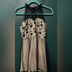 Delia’s Black and Cream Strapless Dress